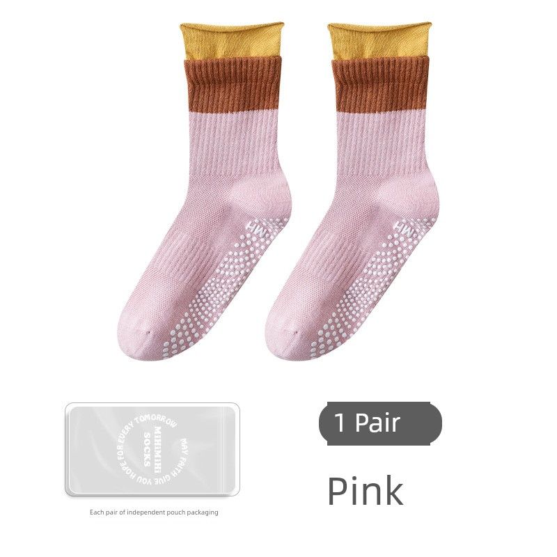 

Yoga Socks Non Slip Professional Women Spring Summer Knee Socks Indoor Sports Fitness Room Socks Adult Pilates Socks Pink