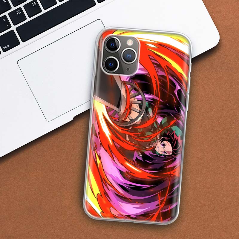 Kimetsu No Yaiba Demon Slayer Handyhülle Für Apple iPhone 11 12 13 14 Pro 7 XR X XS Max 6 6S 8 Plus + Mini 5 SE Druck Weiche Hülle