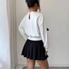 Tops for Women Fashionable Simple Bow Knot Decorated Short Sweatshirt Pullover
