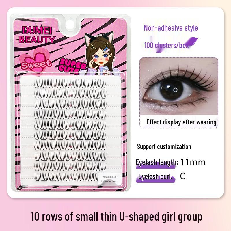 10-Row Autumn Leaf & Sunflower Faux Eyelashes - Flat, Glue-Free