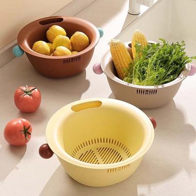 Large Capacity Fruit Vegetable Washing Bowl Double Layer Vegetable Fruit Strainer Picnic