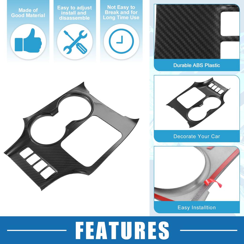 ABSOPRO Carbon Fiber Style Black Center Console Cup Holder Panel Cover Interior Trim for Toyota Highlander 2014 2015 2016 2017 2018 2019