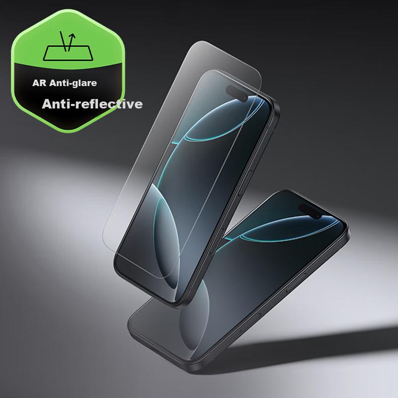 BELKIN Tempered Glass Screen Protector for Apple IPhone 17/16 Pro, Shatterproof Protective Film, Professional AR Anti-Glare Version, 2-Pack
