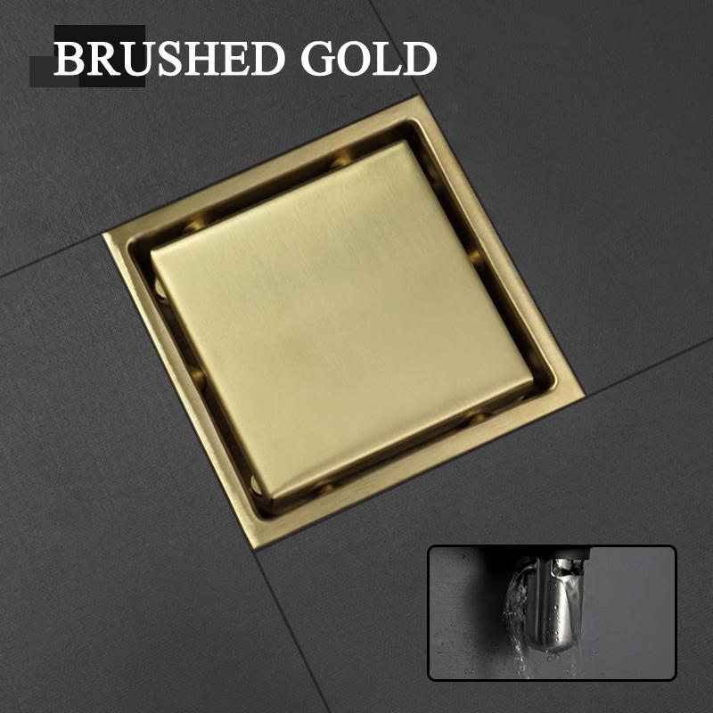 Hidden Type Square Tile Insert Floor Waste Grates Shower Drain 304 Stainless Steel Balcony Bath Corner Deodorant Floor Drain