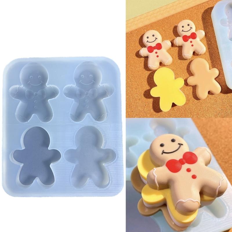 Holiday Cake Silicone Mold Christmas Chocolate Molds Gingerbreads Man Shape Baking Accessories Perfect for DIY Baking