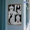 1pc Vintage Disney Villains Metal Tin Sign - 8x12 Inch, Rustic Wall Art Decor for Fans, Featuring Maleficent, Jafar, Ursula & Cr