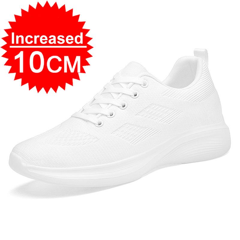 Flying Weaving Breathable Increase 8/10cm Invisible Height Increasing Casual Sneakers Men All Match Non-Slip Soft Walking Shoes