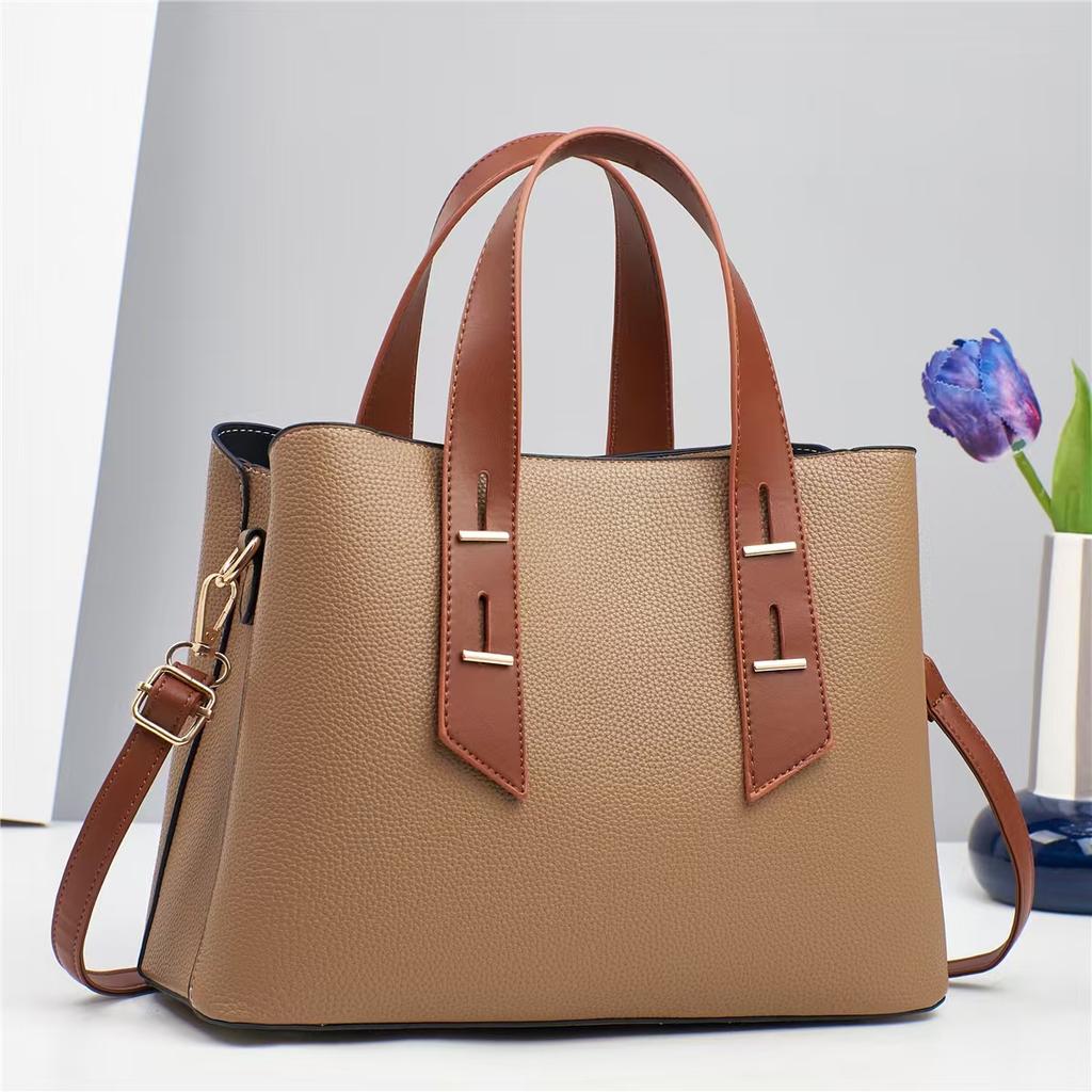 Versatile handbag Fashion temperament Crossbody bag Lychee pattern mother bag Daily commuter shoulder bag