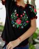 Girls’ Embroidered Short Sleeve Shirt – Lightweight & Festive Look, Summer, 6366-015-22 HC
