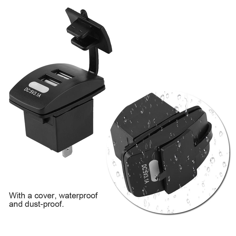 Waterproof Dual USBSocket Power Outlet for Car Mobile Boat 3.1A