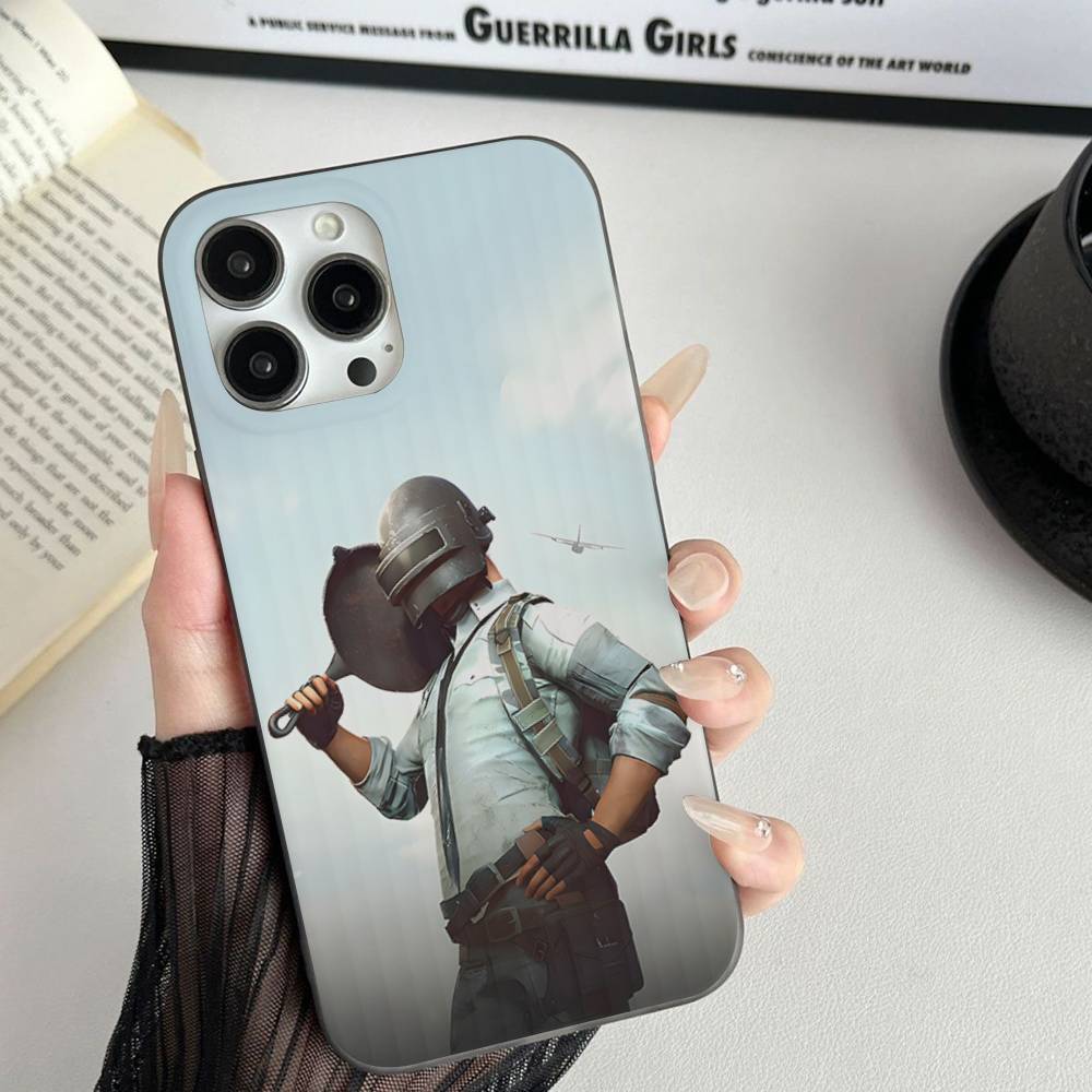 Game P-PUBG B-BATTLEGROUNDS For iPhone 16 15 11 12 13 14 17 Pro Max PLUS Pro Soft Corrugated Silicone Back Phone Case