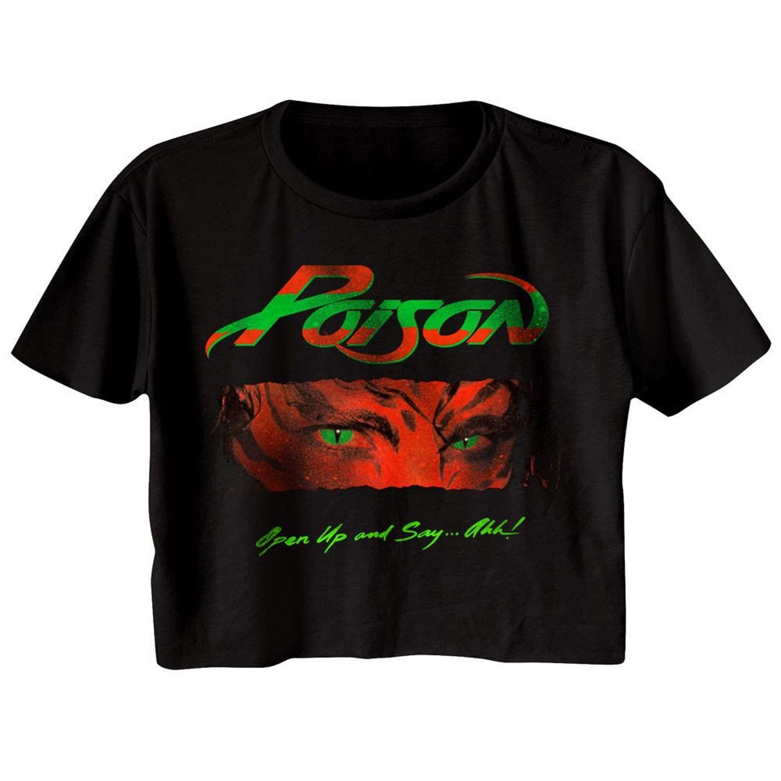 Poison Open Up And Say Ahh Black Junior Women s Festival Cali Cropped T-Shirt M