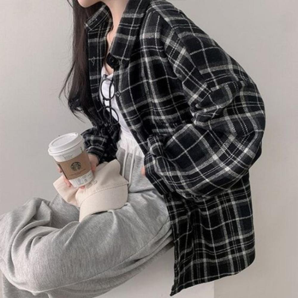 The Pink Oversized Pocket Check Shirt  2 Colors 