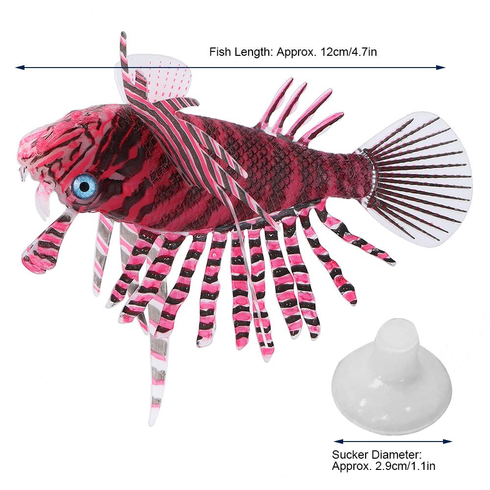 Aquarium Artificial Simulated Silicone Lionfish Luminous Ornament Fish   Decoration