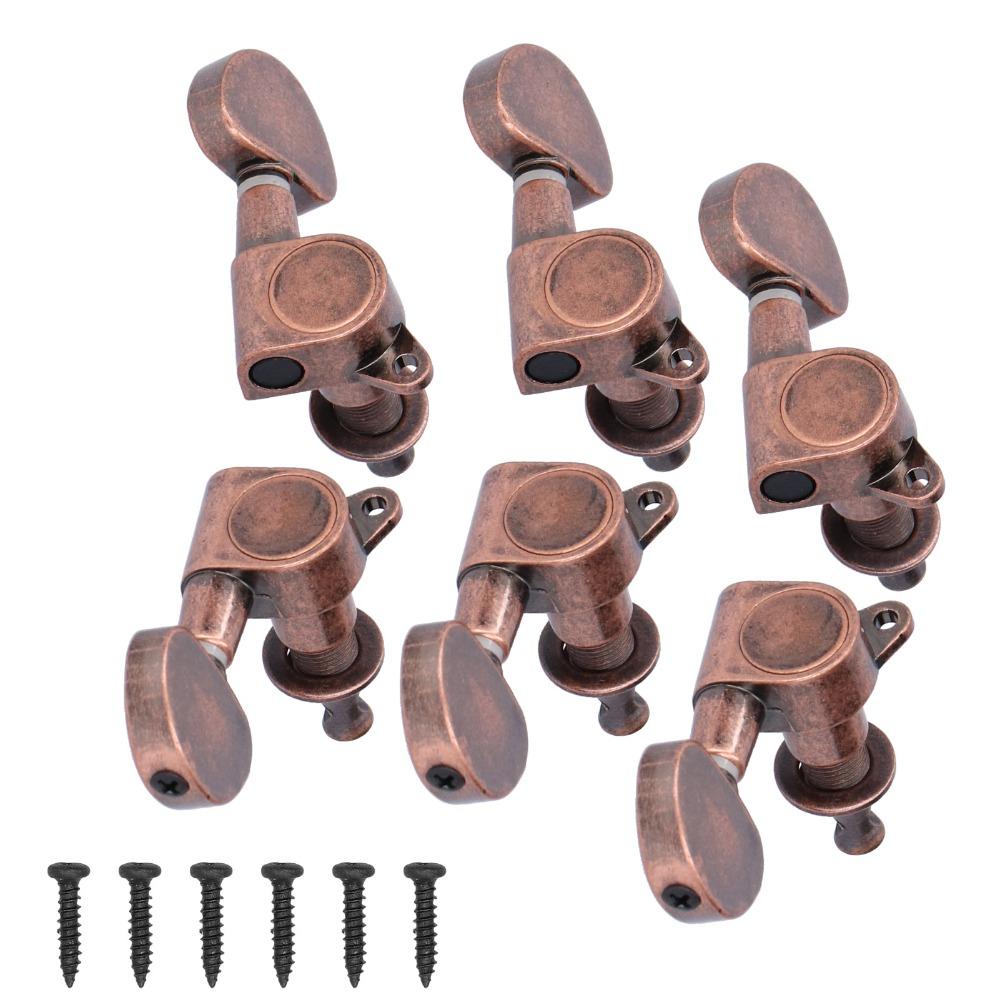 Copper Color Guitar Locking Tuners 3 Left 3 Right Guitar Head Knobs Guitar Replacement