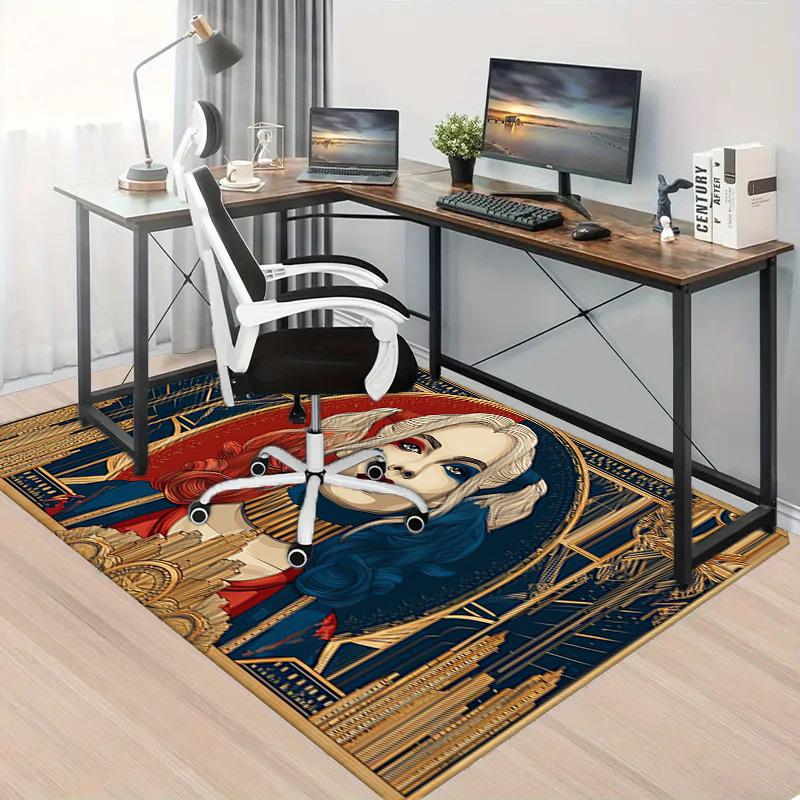 1pc Office Carpet Chair Mats Art Deco Poster Art Perfect for Decorating Office Chairs, Living Rooms, Or Bedrooms,Polyester Carpet