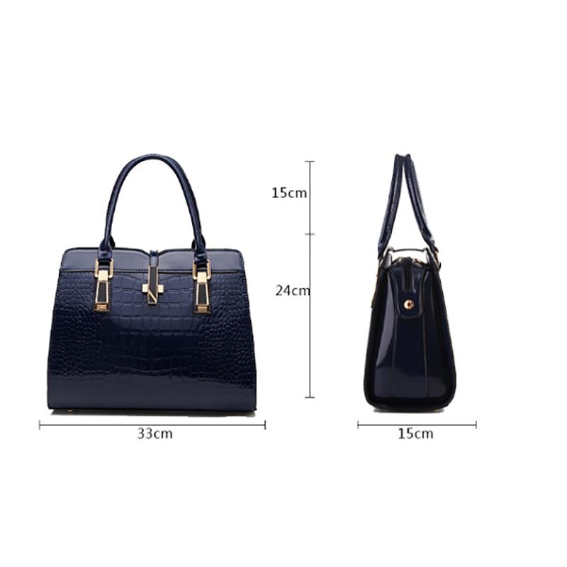 SCIONE Helle Damen-Umhängetasche aus Lackleder mit Muster