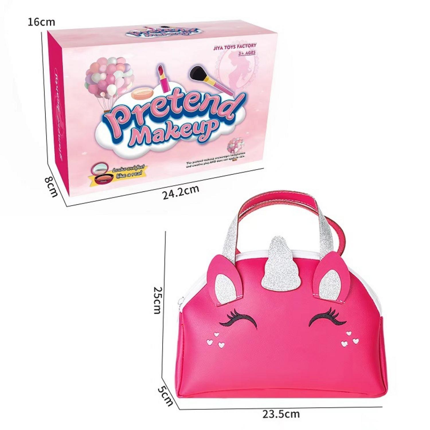 Giocattoli di bellezza per bambini K per il trucco Borsa piccola Lavabile Giochi di finzione Set di cosmetici Giocattoli con specchio Regali di compleanno non tossici e sicuri Ragazza  26