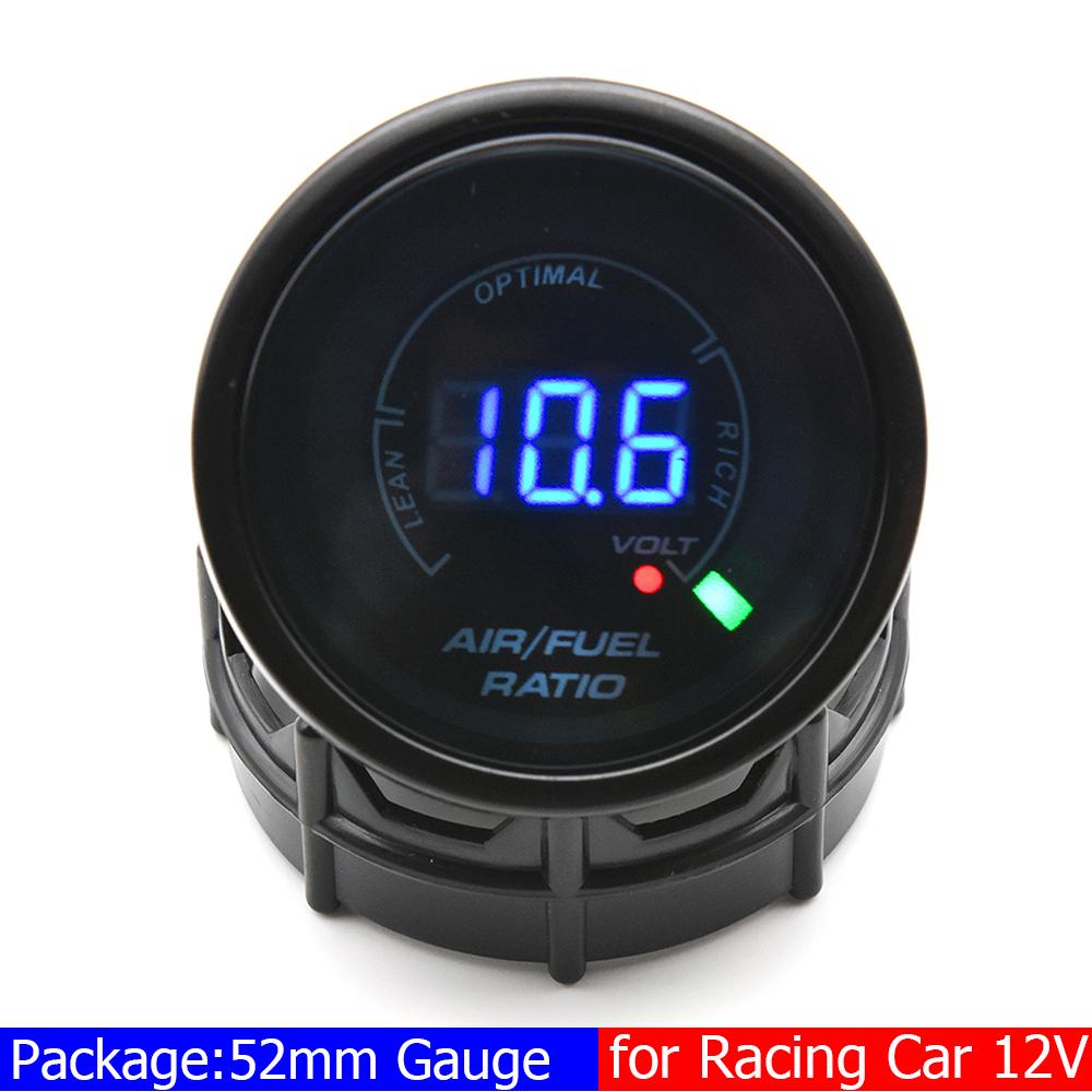 

smoked 52mm Digital Air Fuel Ratio Gauge Narrowband O2 Oxygen Sensor Car Gauge AFR Meter Fit for Racing Petrol Car 12V 0045 Gauge