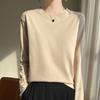 Summer Cotton Short-Sleeved T-Shirt Women's Round Neck Seven-Point Sleeves Loose Mercerized Cotton Half-Sleeve Shirt New T-shirt