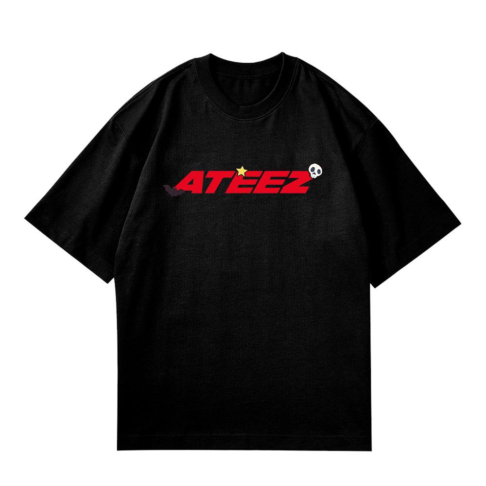 KPOP ATEEZ 25 Years Cartoon Short-sleeved T-shirt Cotton Customized Hongjoong Mingi San Yunho Fans Gift Fans Concert Clothing
