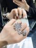 Musla Design Luxury Fashion Brand Elegant Lotus Flower Double Layer Design Ladies Ring Perfect Anniversary Gift