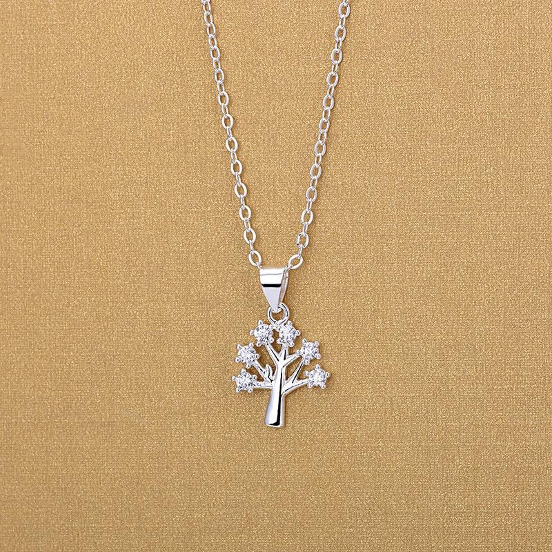 

S925 Silver Christmas Tree Micro-Set Diamond Clavicle Necklace With Chain