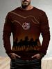 Men's T-Shirt Running Horse Graphic 3D Print Fashion Long Sleeve Crew Neck Unisex Tee Shirt Casual Summer Personality Men's Top