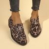 Velká velikost jaro a podzim nové boty s kovovou přezkou leopardí potisk temperament všestranné módní dámské boty