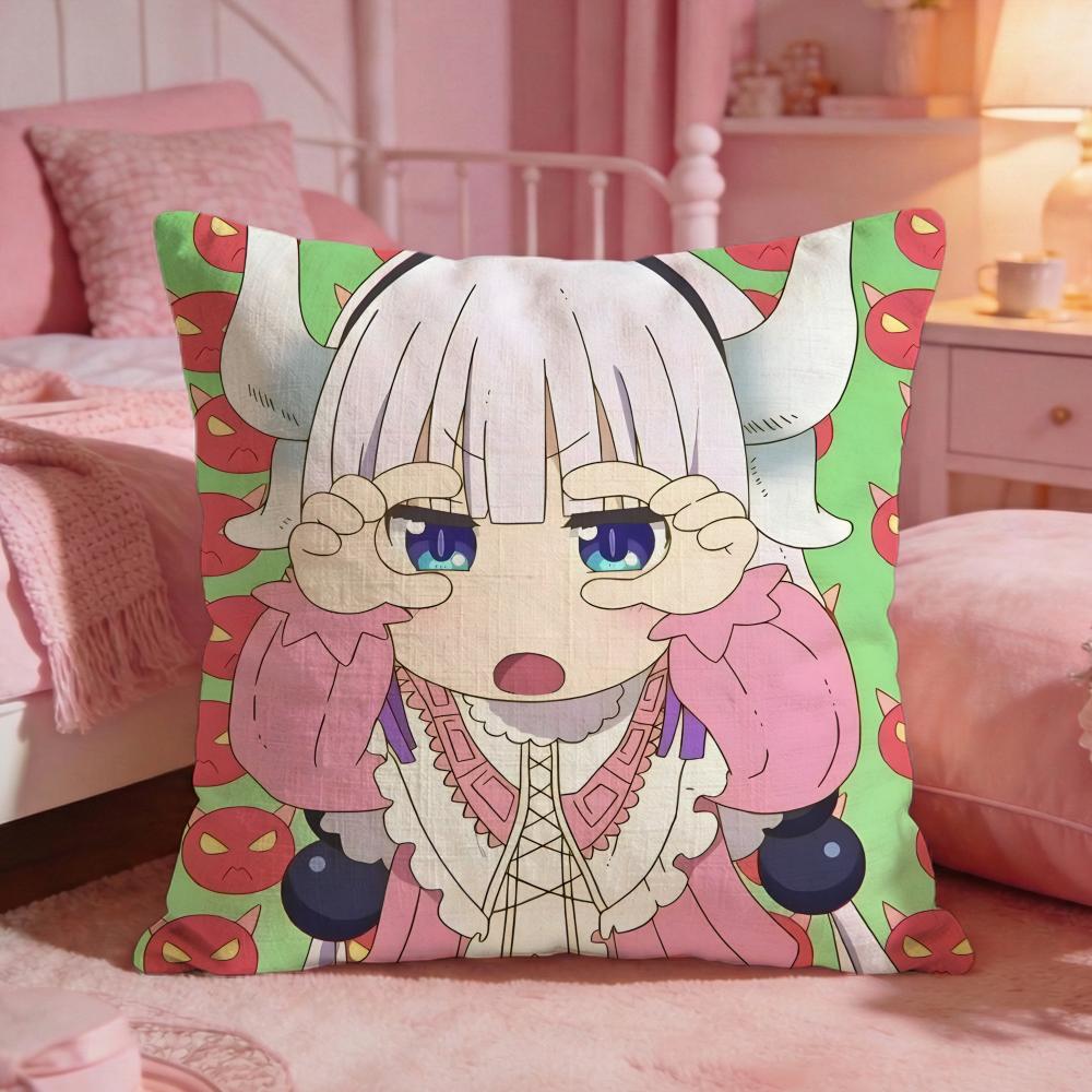 Miss Kobayashis DDragon Maids Cushion Cover Premium Comfort Reversible Pillow CoveTwo In One Design For Any Room  Car Interior