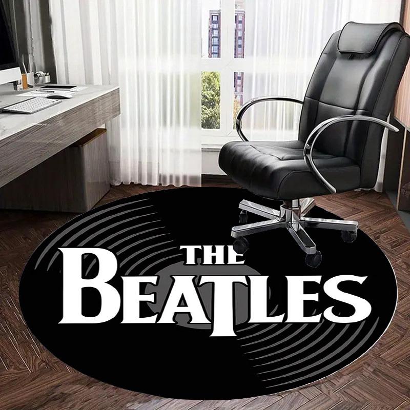 1pc The Beatles logo Round carpet, Made of Polyester,Perfect for Decorating Office Chairs, Living Rooms,Vibrant Decorative Rug