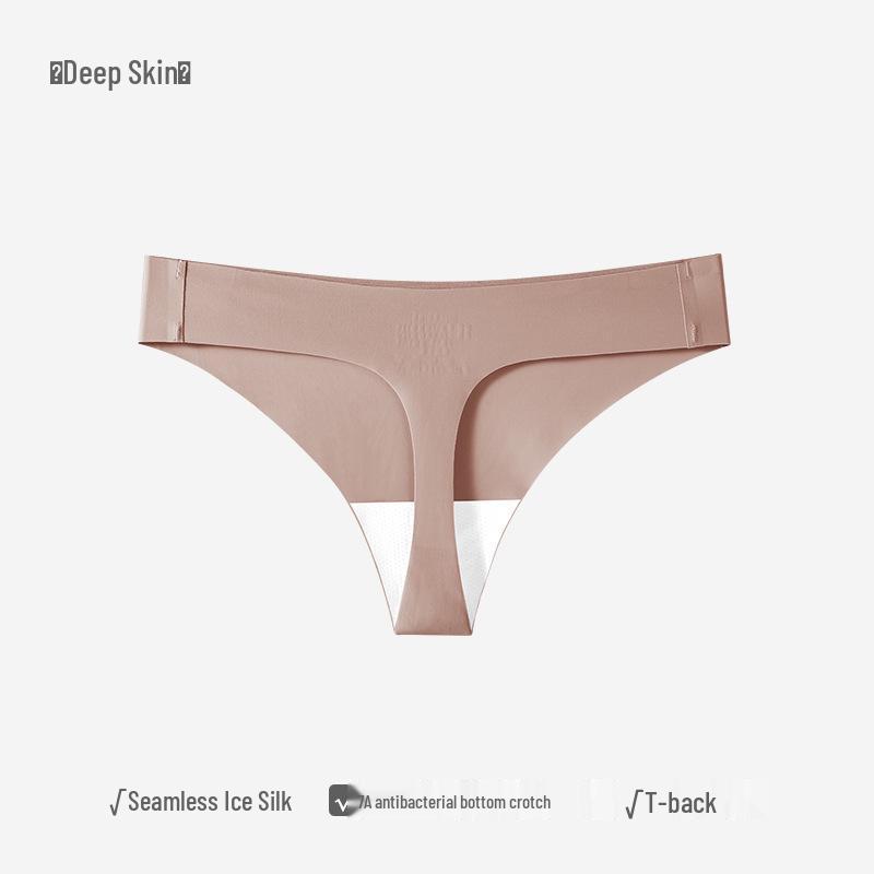 String en soie glacée sans coutures pour femme: Culottes de Yoga Fitness Invisibles pour l'Été