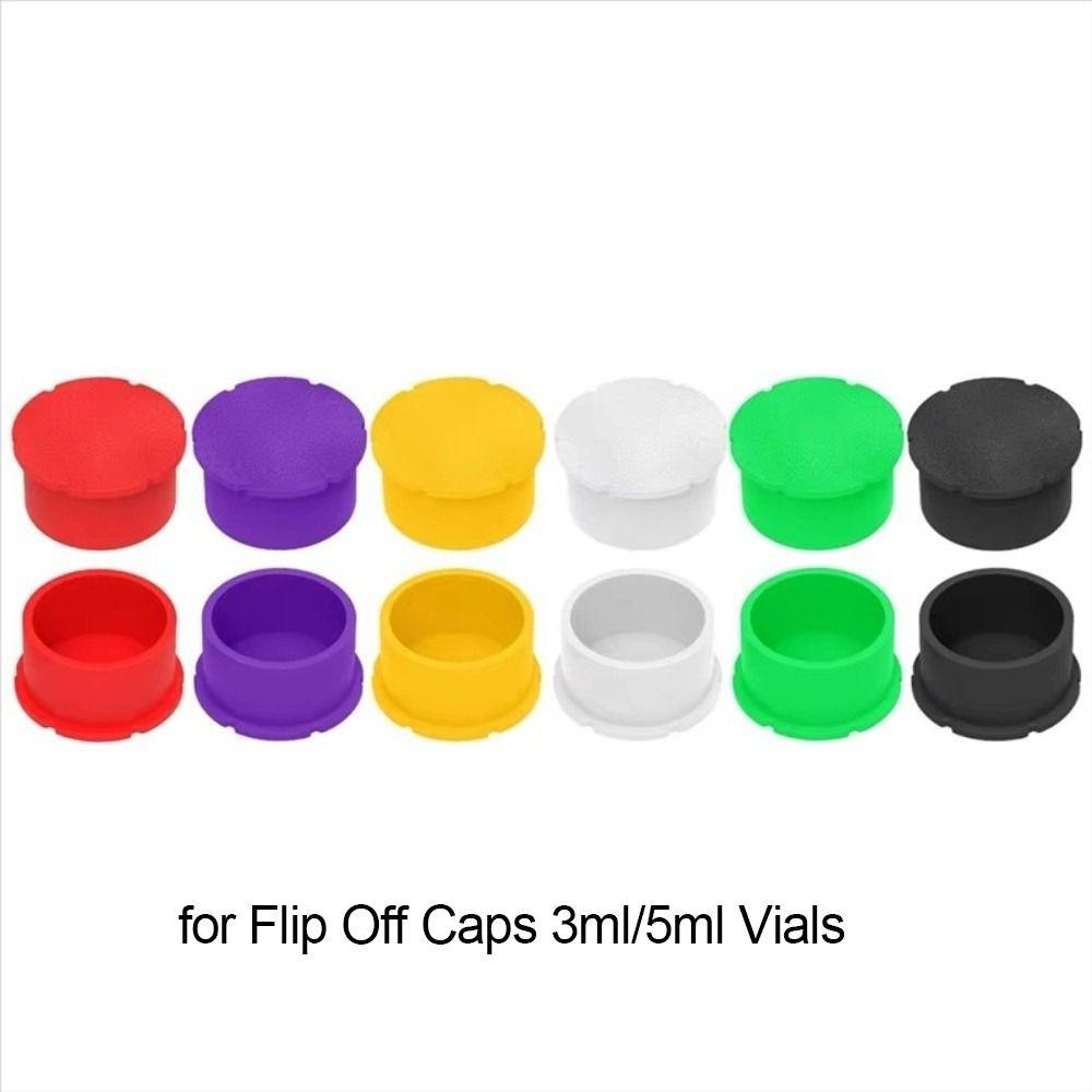 12Pcs/Pack Leak Free Glass Vials Protective Vial Caps Leak-Proof Reusable Bottle Cap Dust Plug Sealer Stopper