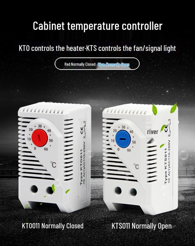 KTS011 Einstellbarer Lüfterthermostat Temperaturregler für Verteilerschrank