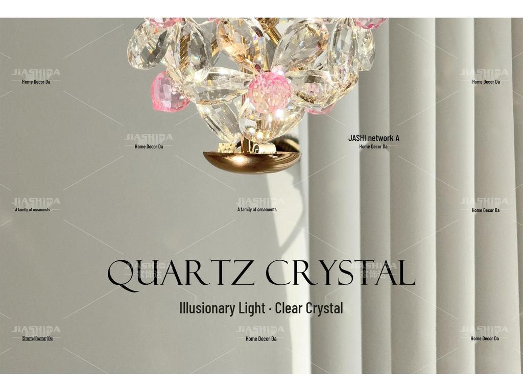 High-End French Floral Crystal Pendant Light for Bedroom or Hallway