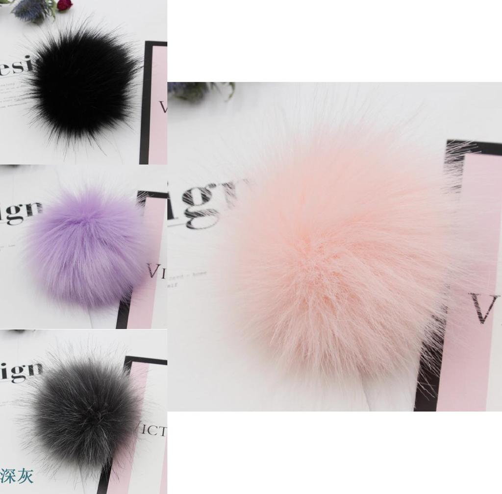 Luxurious Faux Raccoon Fur Pom Poms Ball For Elegant Knitted Beanie Hats Accessories