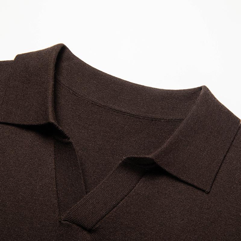 Spring and Autumn Men's Knitted Sweater Men's High-end Fashion Lapel Casual Men's Sweater