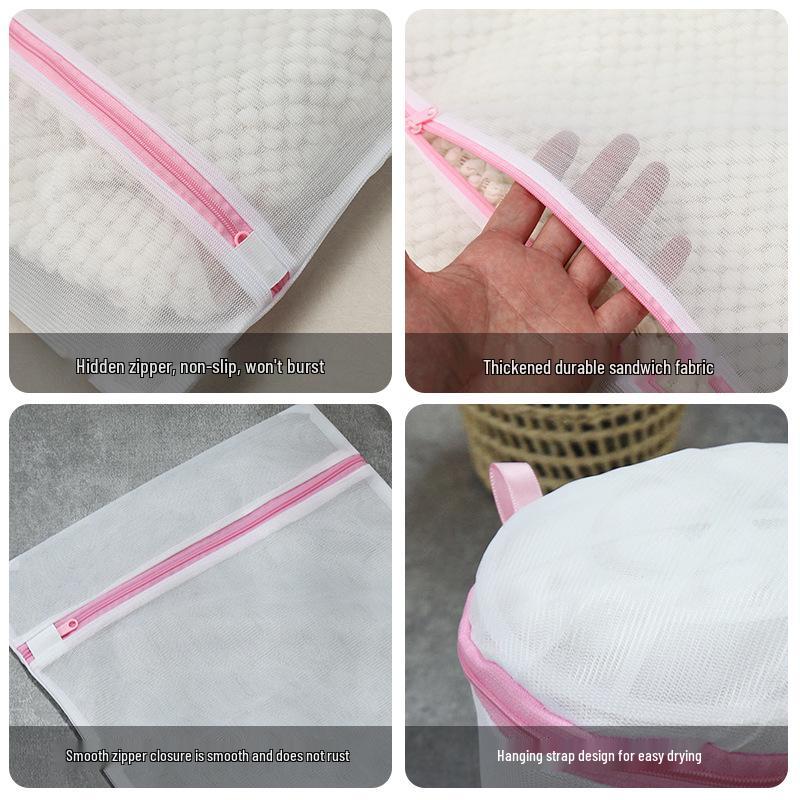 Pink Mesh Laundry Bag for Machine Wash - Anti-Deformation Clothes Care for Bras & Sweaters