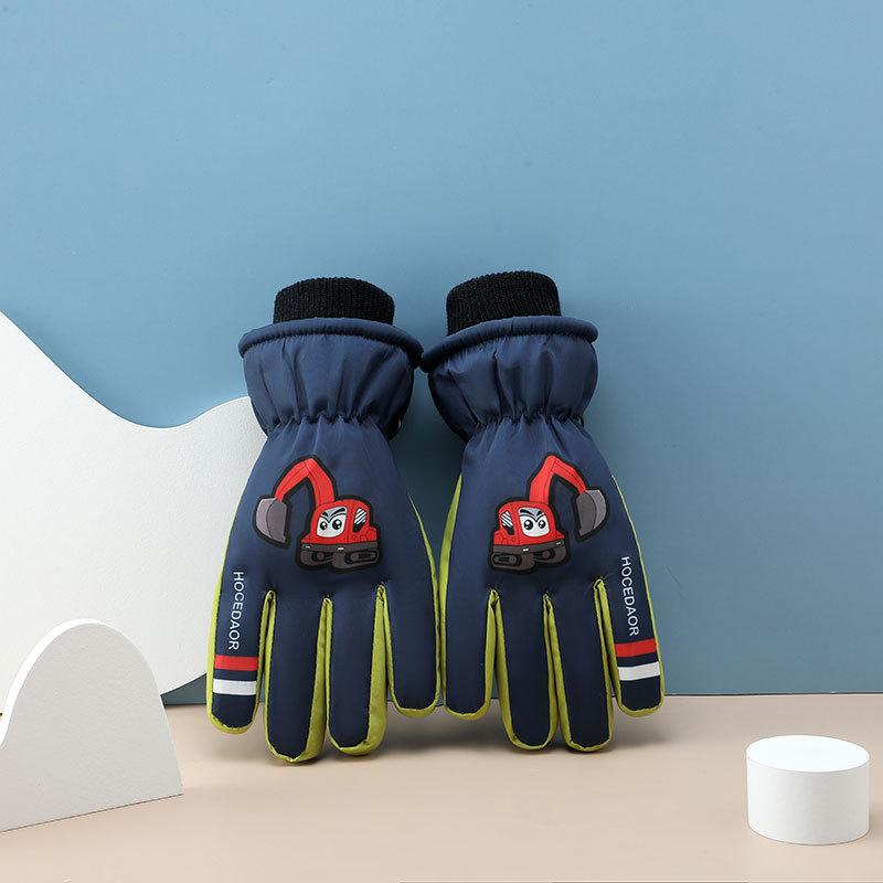 Children's Warm Gloves for Winter Plus Velvet Thickened Ski Gloves for Students Cycling Waterproof and Cold Resistant Gloves for Boys and Girls