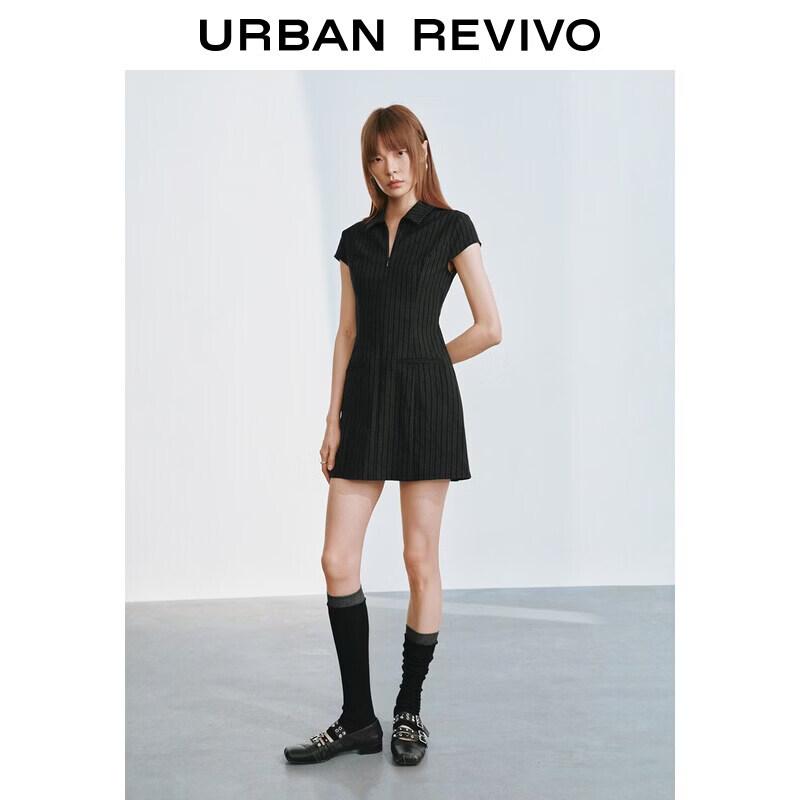 

Women s Striped Zipper Mini Dress S