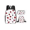 Coccinella Fiore Fungo Set da 3 Pezzi Zaino con Borsa a Tracolla, Astucci per Ragazzo/Ragazza Miglior Regalo Cartoni Animati Zainetti Scolastici per Studenti