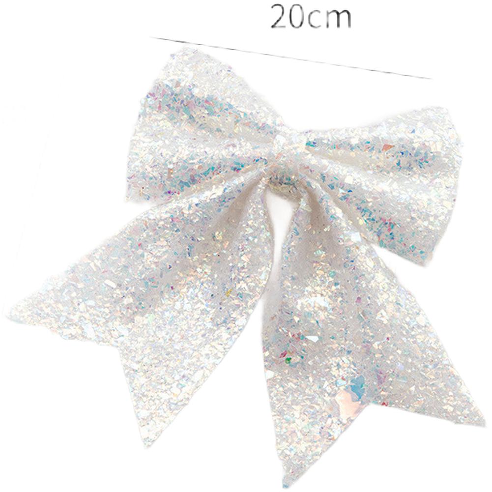 Sparkling Glitter Christmas Bow for Tree and Wreath Decorations for DIY Holiday Projects with Lightweight Polyester