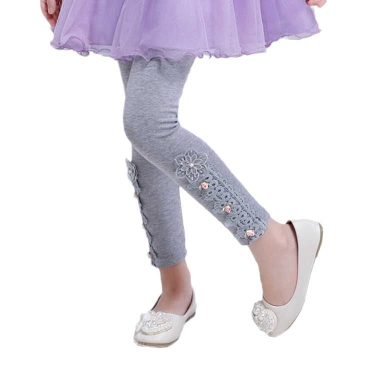 Mädchen Leggings im Prinzessinnenstil mit floraler Stickerei und Hasenprint für Frühling & Herbst