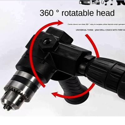 Adaptador de Taladro de Impacto en Ángulo Recto con Mandril de Tres Mordazas de 90° Extensión en Ángulo Recto Adaptador de Broca Convertidor de Ángulo Recto Accesorio