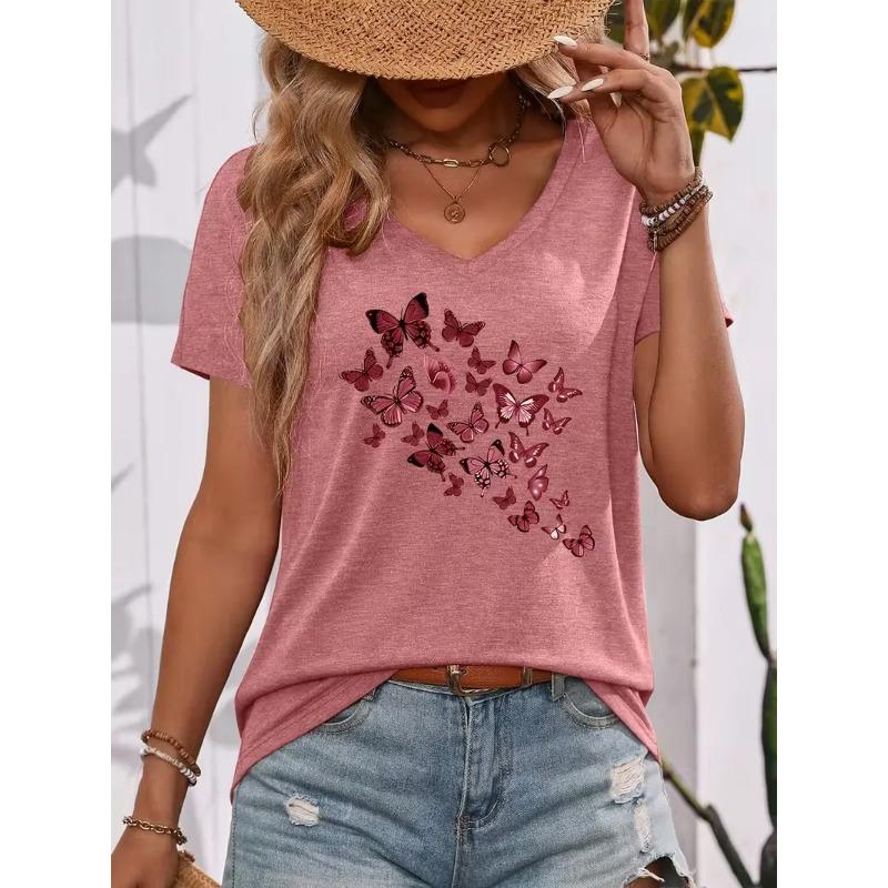 3D printed V-neck T-shirt for women S