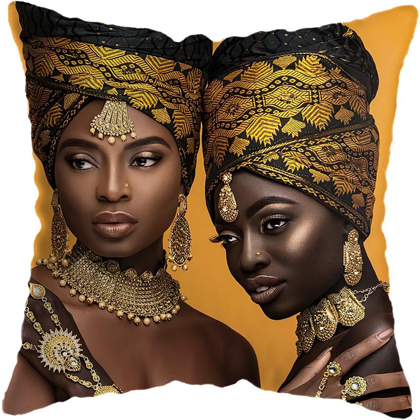 Home Decor Fashion Afro Black Women Girls Sofa Pillowcases Bedroom Living Room Decor Cushion Covers
