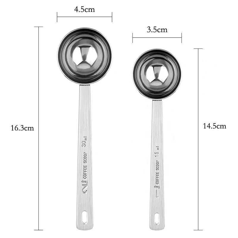 Measuring Spoon Coffee Scoop Long Handle Tablespoon Measuring Tools Silver Rose Gold Kitchen Sugar Scoop Milk Powder Spice Spoon