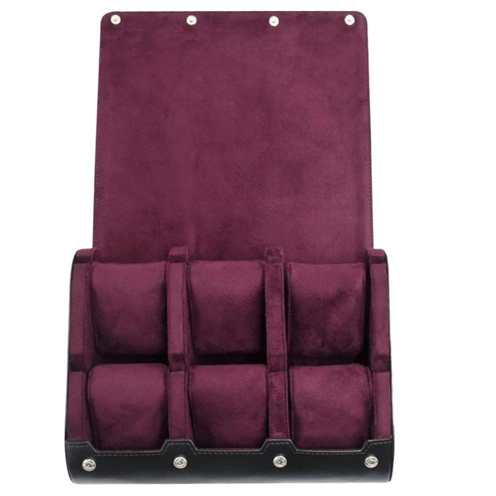 

6 Compartment Watch Display Box PU Leather Watch Case Organizer Watch Collection фиолетовый