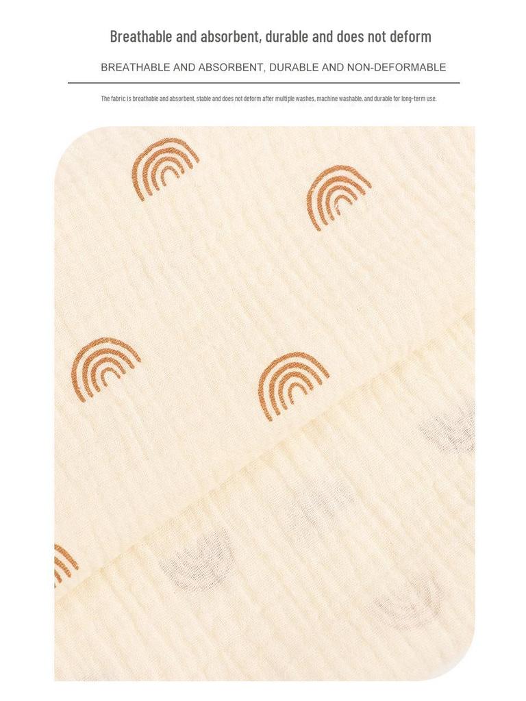 Baby Pure Cotton Double Layer Gauze Crinkle Fitted Sheet Bed Cover