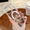 Retro floral MagSafe magnetic transparent mobile phone case iPhone15 anti-drop hard case protective case Apple 17Pro